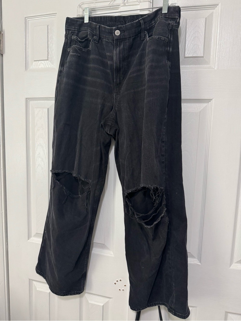 American Eagle‎ Outfitters Curvy Super High Rise Black Straight Leg Jeans